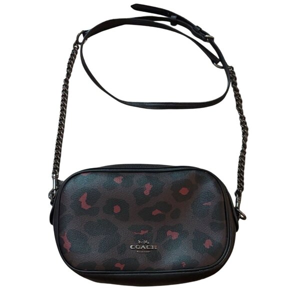 COACH Mini Ocelot Cheetah Print Jamie Crossbody Camera Bag, 2-way Minimalist - Picture 1 of 5